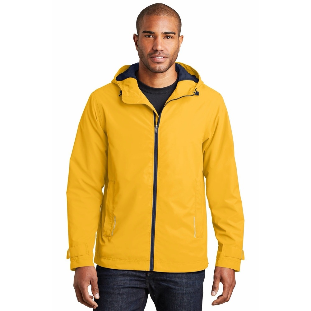 Port Authority Mens Northwest Slicker Waterproof Full Zip Hooded Jacket NWT L